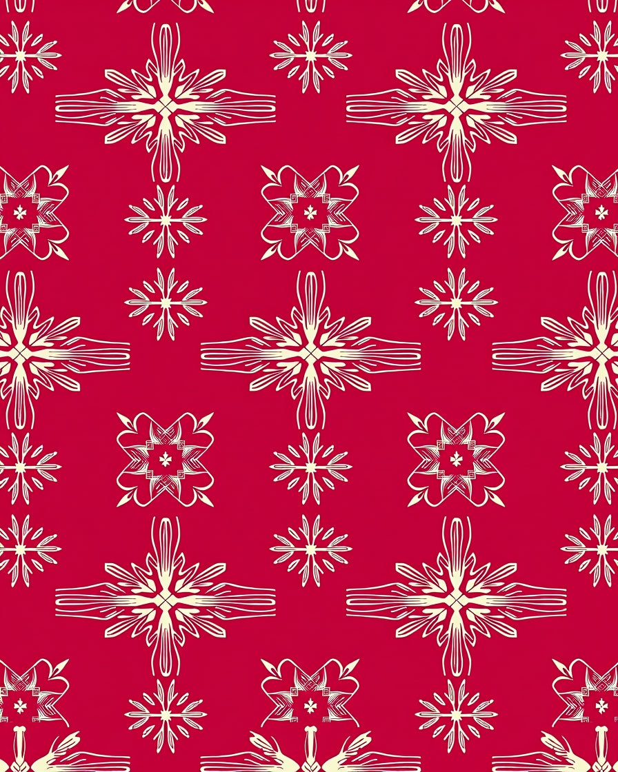 Crimson Cream Starburst Medallion Rug