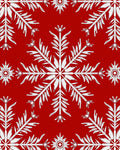 White Festive Snowflakes Red Background Rug