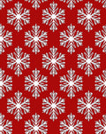 Crimson Red White Intricate Snowflake Repeat Rug