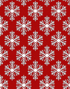 Crimson Red White Intricate Snowflake Repeat Rug