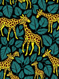 Yellow Giraffe Jungle Leaf Repeat Rug