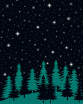 Midnight Forest Starry Night Rug