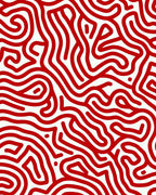 Crimson Maze Organic Lines Rug