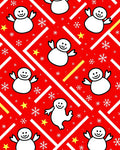 Happy Snowman Red Yellow Star Rug
