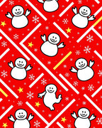 Happy Snowman Red Yellow Star Rug