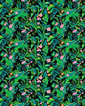 Vibrant Pink Flower Jungle Vines Rug