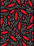 Red Feather Botanical Shadow Rug