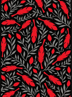 Red Feather Botanical Shadow Rug