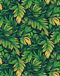 Lush Green Yellow Tropical Foliage Rug