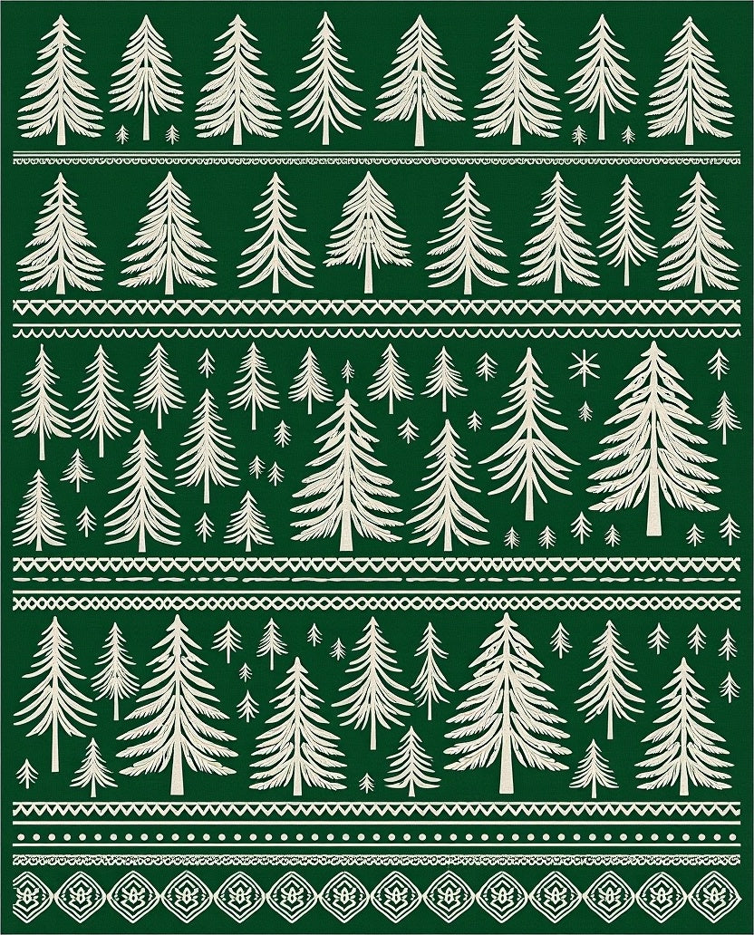 Christmas Forest Trees Border Rug