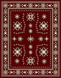 Crimson Floral Starburst Medallion Rug