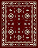 Crimson Floral Starburst Medallion Rug