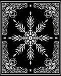 White Snowflake Floral Border Rug
