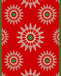 Red Sunburst Star Medallion Rug