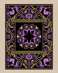 Ornate Violet Yellow Filigree Mandala Rug