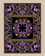 Ornate Violet Yellow Filigree Mandala Rug