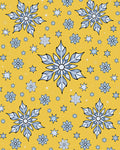 Yellow Snowflake Winter Scatter Rug