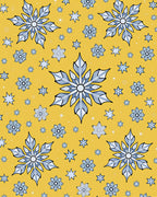 Yellow Snowflake Winter Scatter Rug