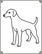 Playful Thin Line Dog Portrait Rug