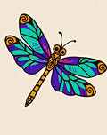 Vibrant Blue Green Dragonfly Swirl Rug