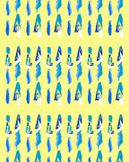 Abstract Blue and White Organic Forms Ruled Rug