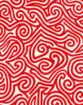 Bold Red Swirling Lines Rug