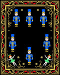 Royal Blue Nutcracker Ballet Frame Rug