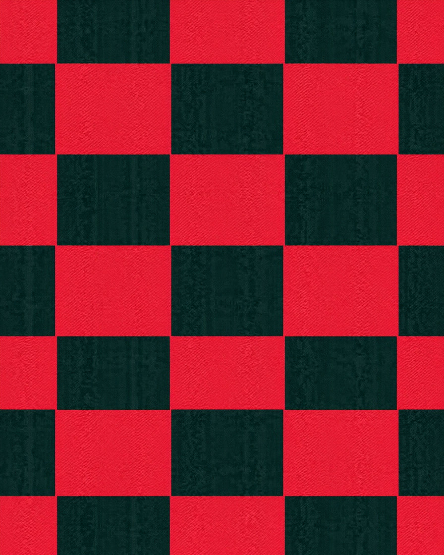 Bold Red Black Checkered Squares Rug