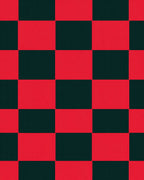 Bold Red Black Checkered Squares Rug