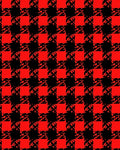Bold Red Black Checkered Houndstooth Rug