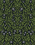 Green Leaf Snowflake Botanical Garden Rug