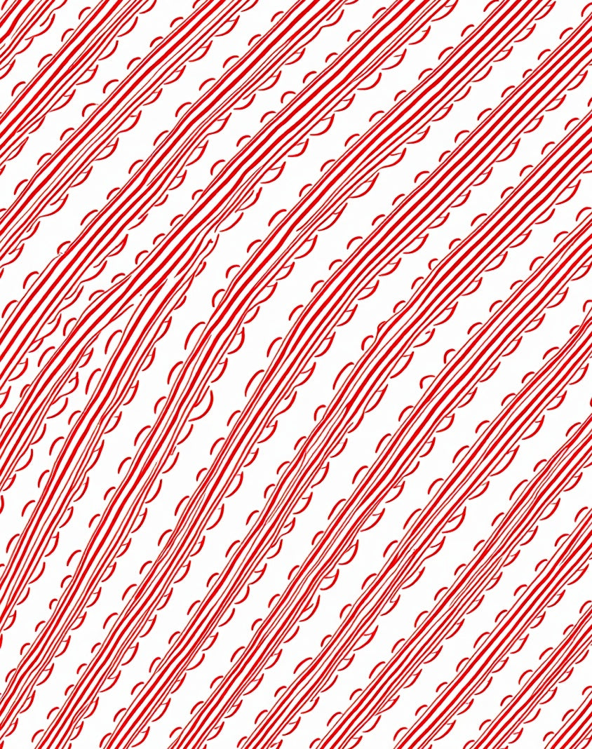Crimson Red Diagonal Stripe Swirl Rug