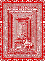 Bold Red Rectangular Waves Rug