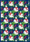 Cheerful Snowman with Red Scarlet Scarf Rug