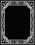 Ornate Black White Floral Frame Rug