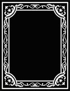 Ornate Black White Floral Frame Rug
