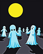 Spectral Blue Ghost Moon Night Rug