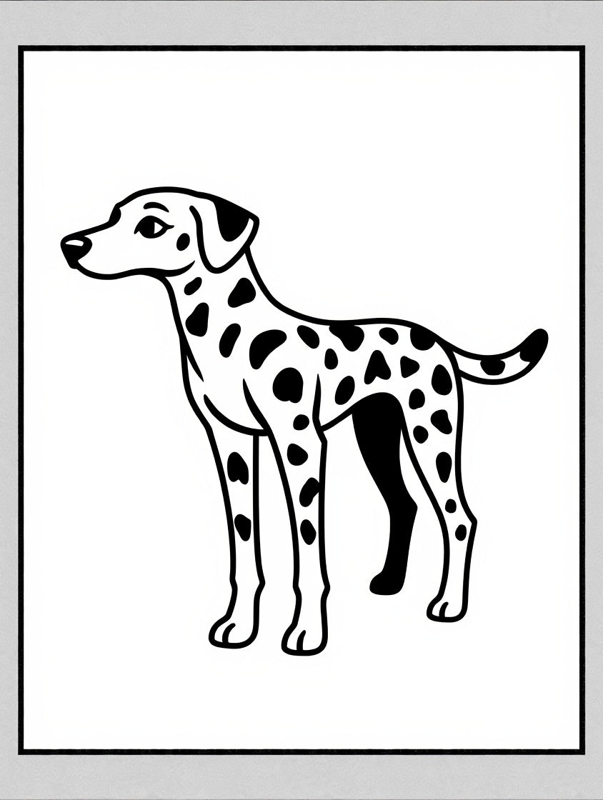 Black White Spotted Dog Animal Rug