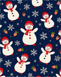 Festive Snowman Red Scarf Snowflakes Rug
