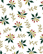 Crimson Berry Starburst Branch Scatter Rug
