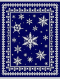 Navy White Snowflake Border Rug