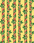 Festive Red Green Leaf Stripe Rug