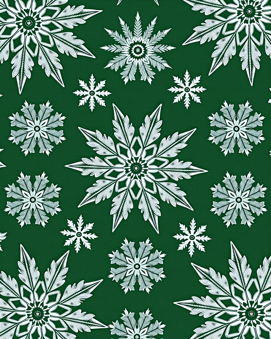 Emerald Green Snowflake Cluster Rug