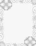 Light Gray Floral Swirl Border Rug