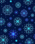 Deep Blue Snowflake Repeating Pattern Rug