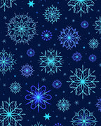 Deep Blue Snowflake Repeating Pattern Rug