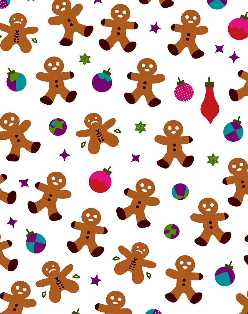 Cute Gingerbread Man Ornaments Christmas Rug