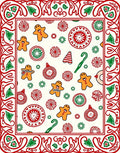Happy Gingerbread Christmas Candy Forest Rug