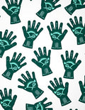 Teal Hand Eye Hieroglyph Arrangement Rug