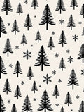 Black Pine Forest Snowflake Medley Rug